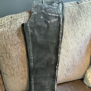 Midrise jeans with silver throughout